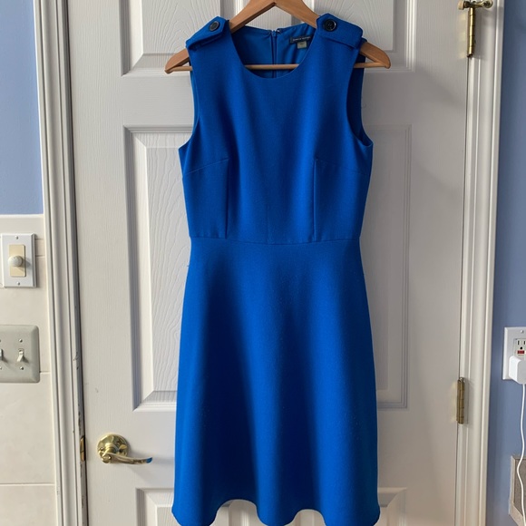 Tommy Hilfiger Sleeveless Fit and Flare Slimming Sapphire Blue Dress zipper back - Picture 2 of 14